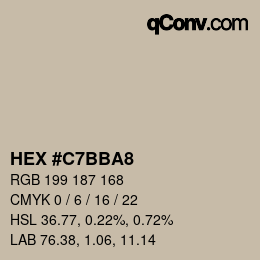 カラーコード: HEX #C7BBA8 | qconv.com