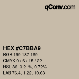 Color code: HEX #C7BBA9 | qconv.com