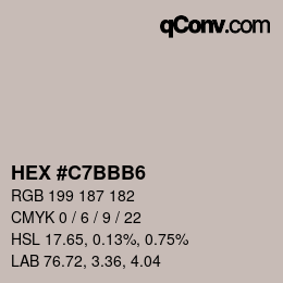 Color code: HEX #C7BBB6 | qconv.com