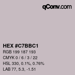 Color code: HEX #C7BBC1 | qconv.com