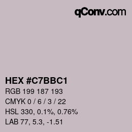 Código de color: HEX #C7BBC1 | qconv.com