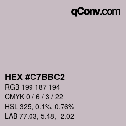 Color code: HEX #C7BBC2 | qconv.com