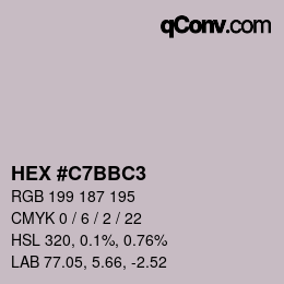 Color code: HEX #C7BBC3 | qconv.com