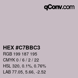 カラーコード: HEX #C7BBC3 | qconv.com