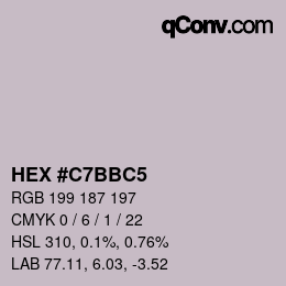 カラーコード: HEX #C7BBC5 | qconv.com