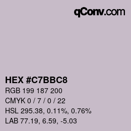 Color code: HEX #C7BBC8 | qconv.com