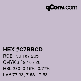 Color code: HEX #C7BBCD | qconv.com