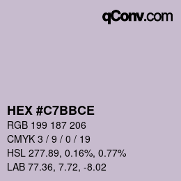 カラーコード: HEX #C7BBCE | qconv.com