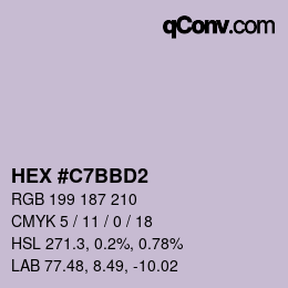 Color code: HEX #C7BBD2 | qconv.com
