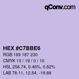 Color code: HEX #C7BBE6 | qconv.com