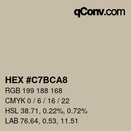 カラーコード: HEX #C7BCA8 | qconv.com