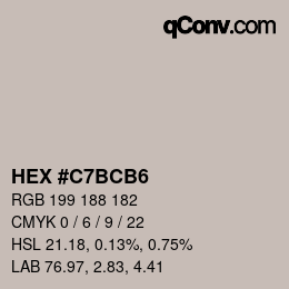 Color code: HEX #C7BCB6 | qconv.com