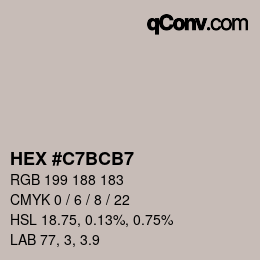Color code: HEX #C7BCB7 | qconv.com
