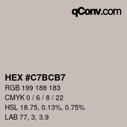 Color code: HEX #C7BCB7 | qconv.com