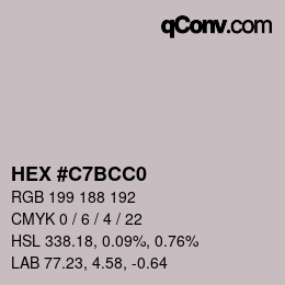Color code: HEX #C7BCC0 | qconv.com