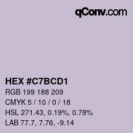 カラーコード: HEX #C7BCD1 | qconv.com