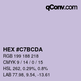 Código de color: HEX #C7BCDA | qconv.com