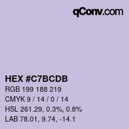 カラーコード: HEX #C7BCDB | qconv.com