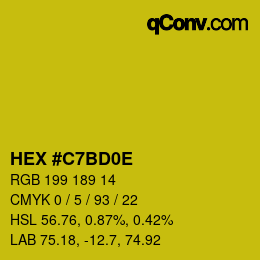 Color code: HEX #C7BD0E | qconv.com