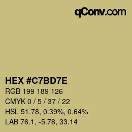 Color code: HEX #C7BD7E | qconv.com