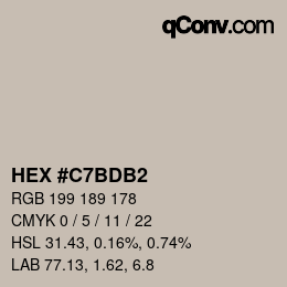 カラーコード: HEX #C7BDB2 | qconv.com