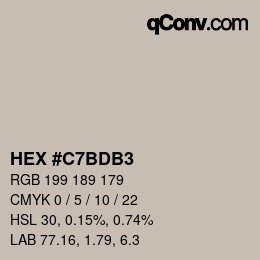 Farbcode: HEX #C7BDB3 | qconv.com
