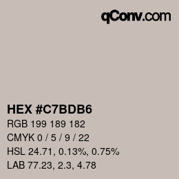 カラーコード: HEX #C7BDB6 | qconv.com