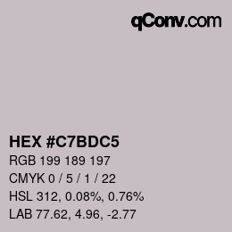 カラーコード: HEX #C7BDC5 | qconv.com