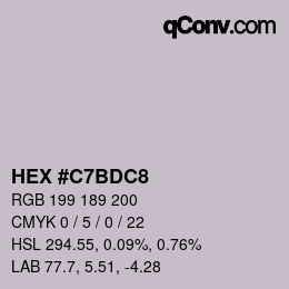 Color code: HEX #C7BDC8 | qconv.com
