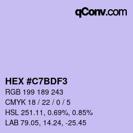カラーコード: HEX #C7BDF3 | qconv.com