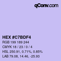 カラーコード: HEX #C7BDF4 | qconv.com