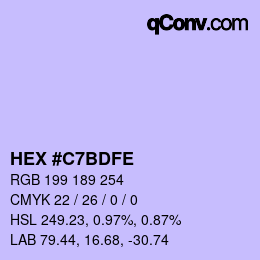 Color code: HEX #C7BDFE | qconv.com