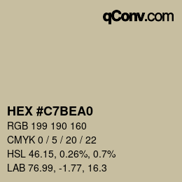 Color code: HEX #C7BEA0 | qconv.com