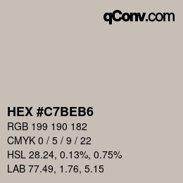 Color code: HEX #C7BEB6 | qconv.com