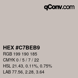 Color code: HEX #C7BEB9 | qconv.com