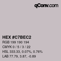 カラーコード: HEX #C7BEC2 | qconv.com