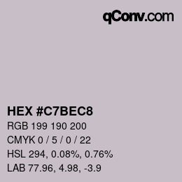 カラーコード: HEX #C7BEC8 | qconv.com