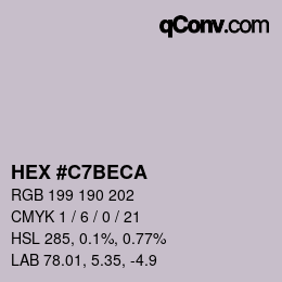 Color code: HEX #C7BECA | qconv.com