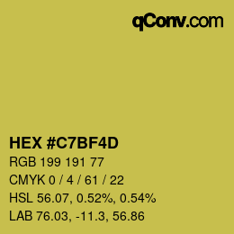 颜色代码: HEX #C7BF4D | qconv.com