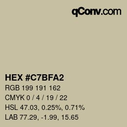 カラーコード: HEX #C7BFA2 | qconv.com