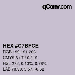 Color code: HEX #C7BFCE | qconv.com