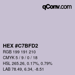 カラーコード: HEX #C7BFD2 | qconv.com