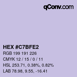 Color code: HEX #C7BFE2 | qconv.com