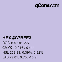 カラーコード: HEX #C7BFE3 | qconv.com