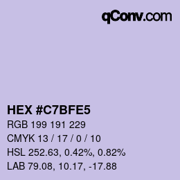 カラーコード: HEX #C7BFE5 | qconv.com