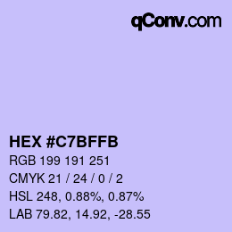 Color code: HEX #C7BFFB | qconv.com