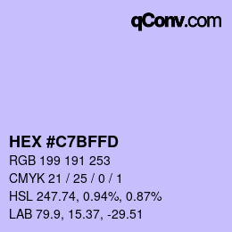 Color code: HEX #C7BFFD | qconv.com