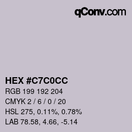 Color code: HEX #C7C0CC | qconv.com