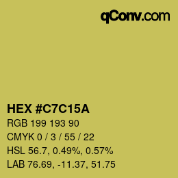 カラーコード: HEX #C7C15A | qconv.com