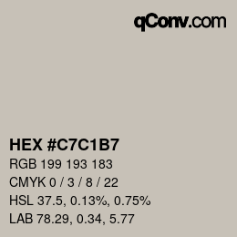 Color code: HEX #C7C1B7 | qconv.com